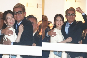 郭富城牵手方媛现身赛马场力挺爱驹