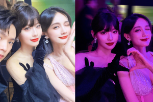 张嘉倪与李一桐同框比心画面养眼