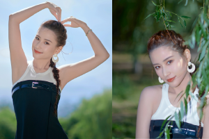 何超莲麻花辫造型可爱甜美