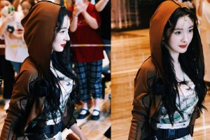 杨幂录《密逃》 额饰点缀满满异域风情