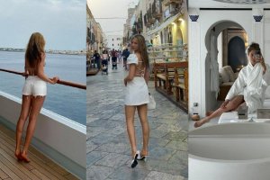 谷爱凌晒海边度假照 穿辣妹装腰臀比绝佳