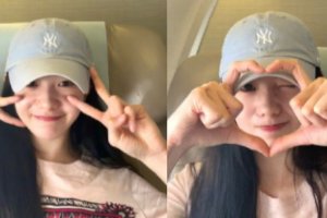 刘浩存晒可爱六连拍托腮花式比心