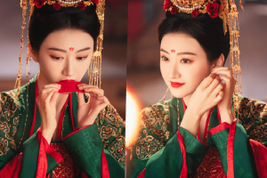 景甜古装婚服造型明艳动人