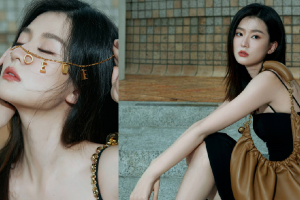 乔欣穿黑色吊带裙皮肤白皙