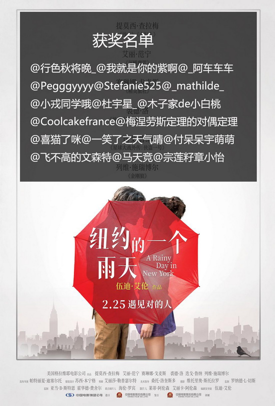获奖名单