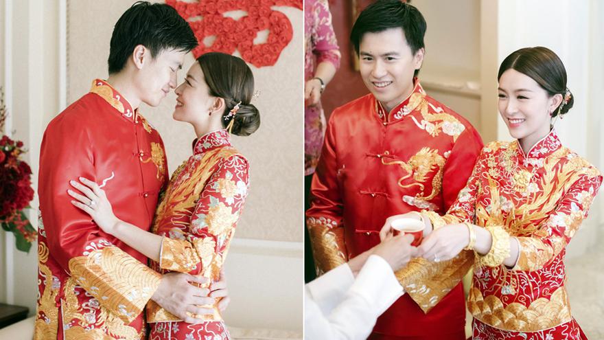 TVB小花文咏珊与男友在香港注册结婚 穿中式礼服敬茶