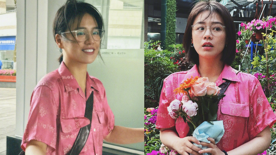 马思纯手捧鲜花氧气感爆棚