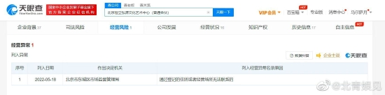 北京恒立弘源文化艺术
核心(一般合伙)被列入经营
异样名录