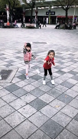 咘咘以及Mia在圆山花博公园玩耍