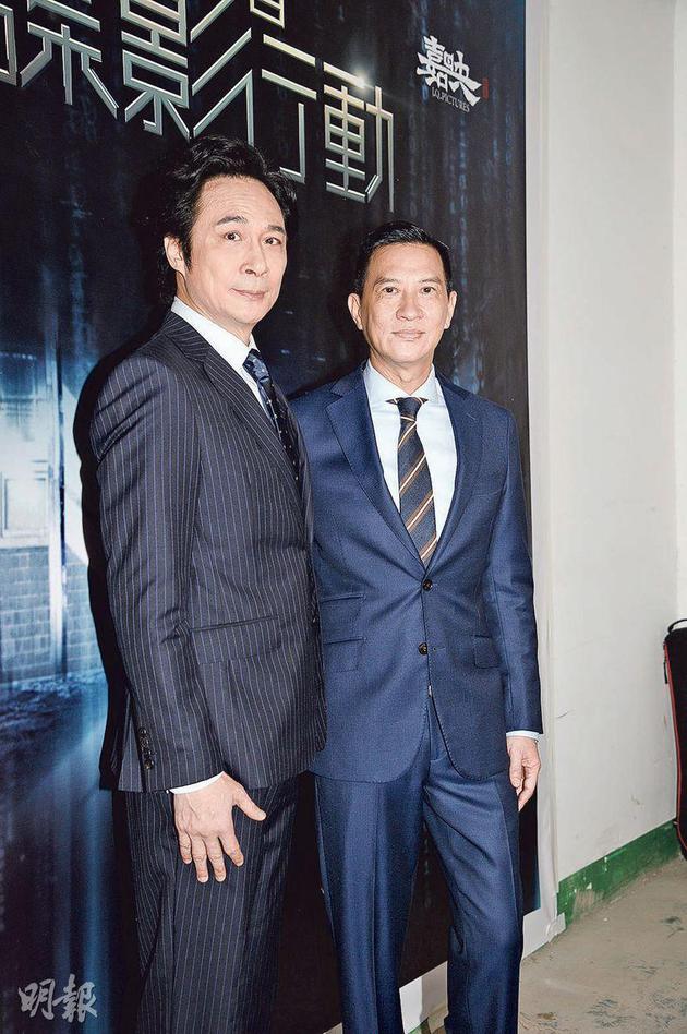 吴镇宇（左）与张家辉（右）合演新片《使徒行者：谍影行动》。