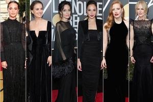 金球奖红毯女星全黑装抗议性骚扰风波