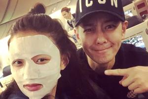 林允林志颖搞怪自拍 敷面膜扮鬼脸