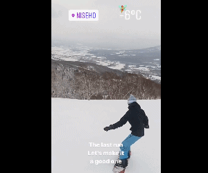 刘嘉玲滑雪动作熟练