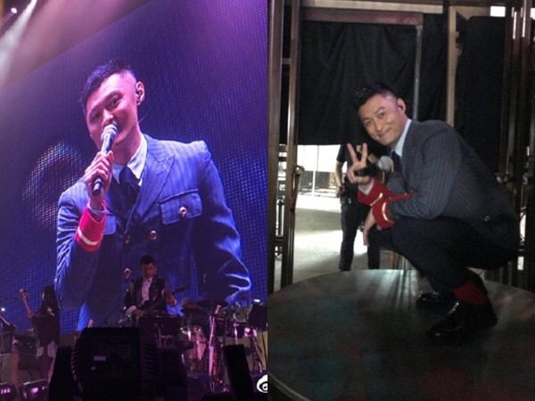 余文乐担任杨千嬅演唱会嘉宾,娇妻王棠云台下“包包遮肚”力挺。