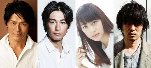 《基督山伯爵-华丽的复仇-》演员左起高桥克典,藤冈靛,山本美月,新井
