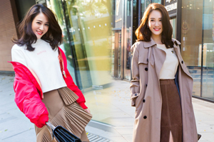 陈乔恩造型百变 甜美笑容温暖寒冬