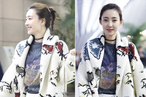 王丽坤亮相机场只抹唇彩颜值仍在线