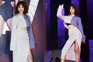 蔡依林高叉裙穿亮片超高跟鞋活力热舞