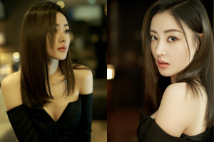 张天爱香肩毕露性感深V展女性魅力