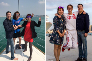 傅园慧晒度假照 和父母合影笑开花