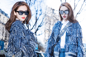 Baby街拍架黑超雪肤红唇时髦到飞起