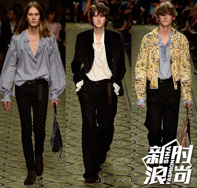 Burberry 2016九月系列中浪漫荷叶边领口设计