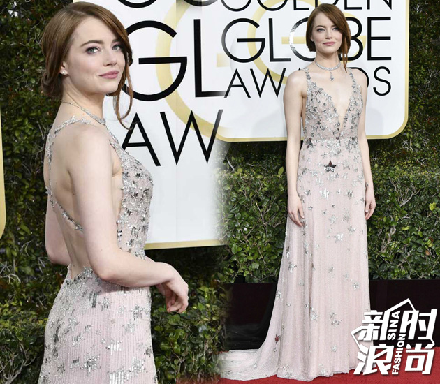 Emma Stone身穿Valentino特别定制礼服裙