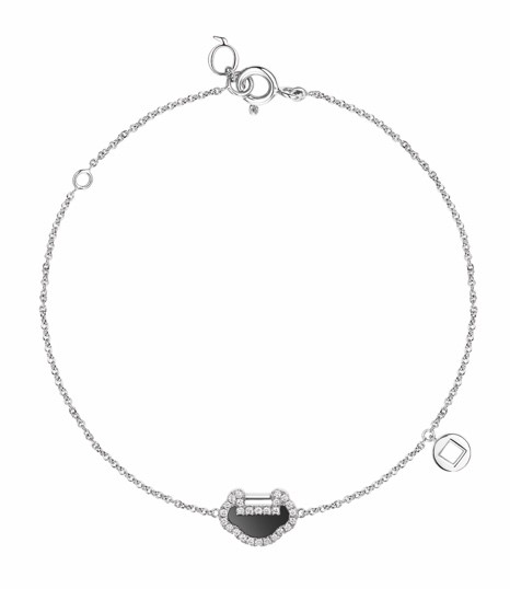 　Petite Yu Yi 18K 白金钻石及缟玛瑙手链 RMB 10，700