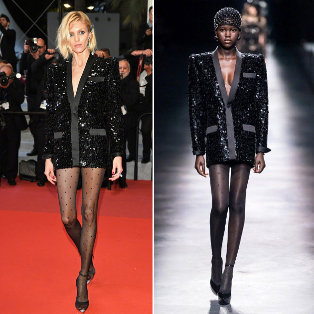 Anja Rubik穿Saint Laurent