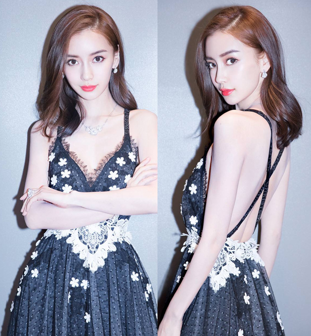 angelababy-吊带裙