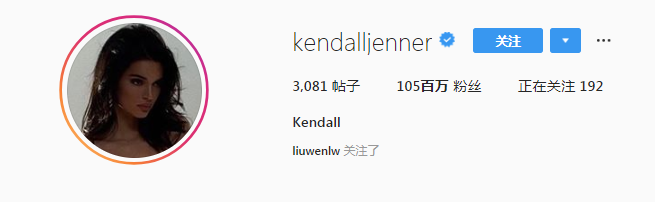 肯豆·詹娜 Kendall Jenner——1.05亿