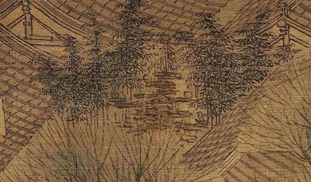 宋 张择端 清明上河图(局部) 第二处竹子 绢本设色 北京故宫博物院藏