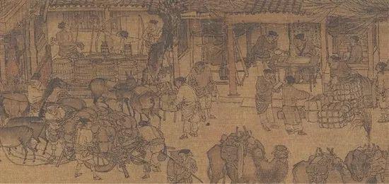 宋 张择端 清明上河图(局部) 孙家店的酒铺与布帛铺 绢本设色 北京故宫博物院藏