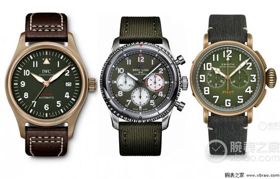 左起:IWC万国、百年灵、真力时
