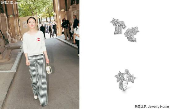 Chanel 香奈儿 COMÈTE系列耳环 18K白金、钻石  售价：RMB 58，300