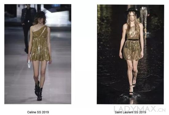 图为Celine和Saint Laurent最新系列对比图