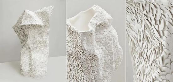 Gallery Sii |浠见 Gilles Caffier 锯齿状手工雕刻花瓶 陶瓷 35cmX53cmX66cm 2012