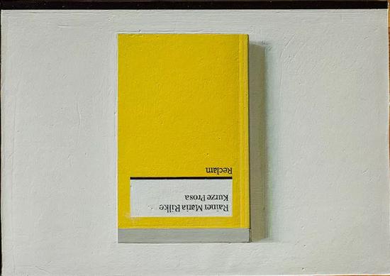 刘野 Book Painting No.9 （Rainer Maria Rilke ,Kurze Prosa. Reclam,2012） 布上丙烯， 21 × 30 cm， 2015 