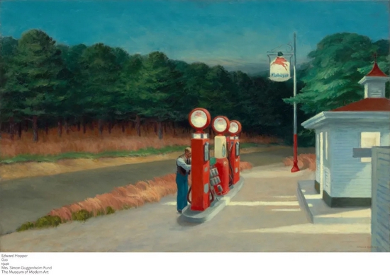  爱德华·霍普《加油站》，纽约现代艺术博物馆藏