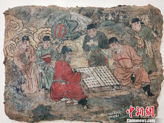 元代壁画《对弈图》