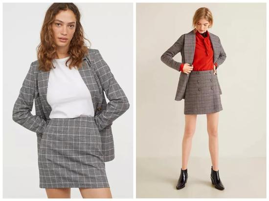 左款H&M,售价¥159;右款Mango,售价¥499