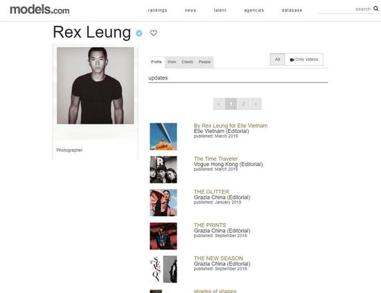 如今，Rex Leung正在以自己强大的后台推自己的个人形象。