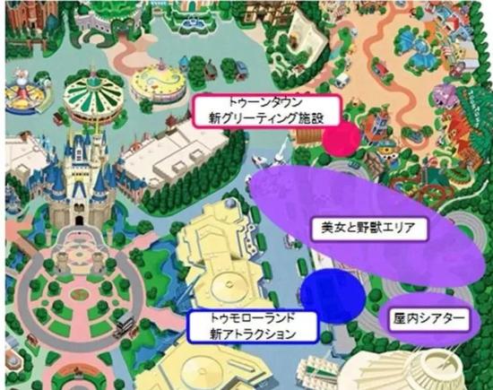 ▲ 紫色部分即为新幻想乐园区域