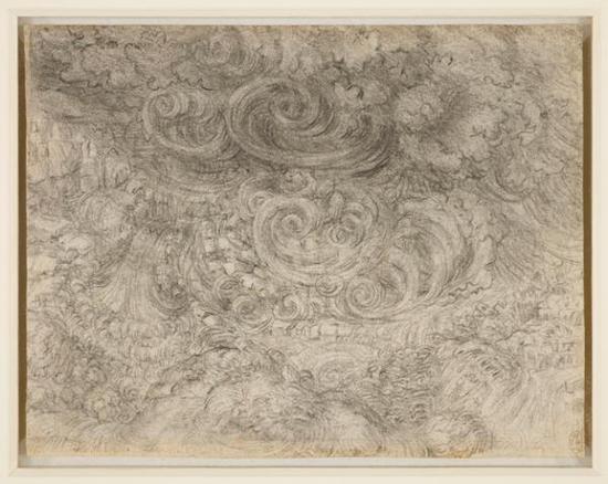 达·芬奇,《泛滥》,约1517-1518年(正在伦敦女王画廊展出)
