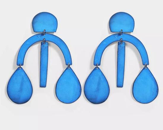 Arc Drop Earrings In Blue Oxide