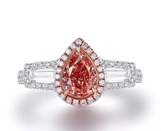 ►FANCY BROWN-PINK DIAMOND AND DIAMOND RING