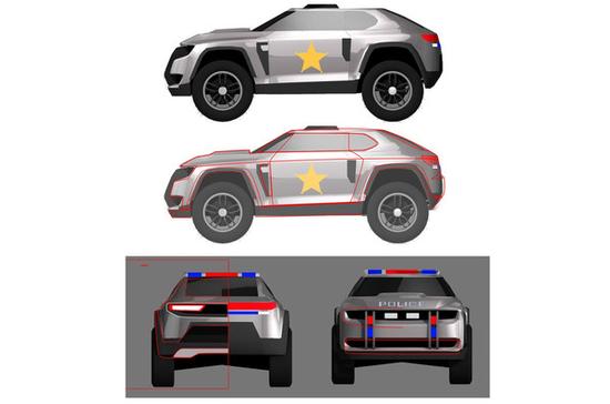 警车SUV设计三维图