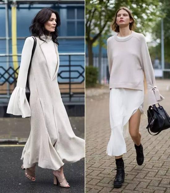 总的来说,今年流行的针织衫大多是偏紧身的款式,尤其是超长袖的设计。▼总的来说,今年流行的针织衫大多是偏紧身的款式,尤其是超长袖的设计。▼