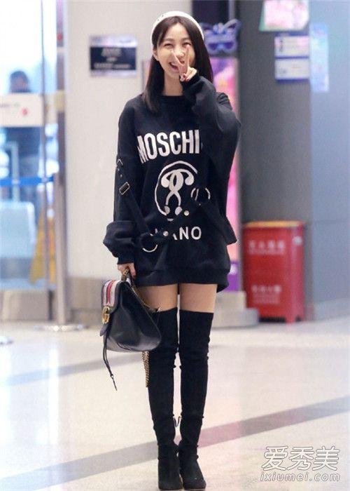 看马思纯陈乔恩机场照 学习冬日闪亮穿搭|陈乔