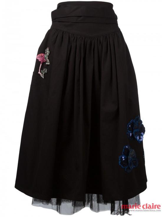 MARC JACOBS刺绣薄纱半身裙